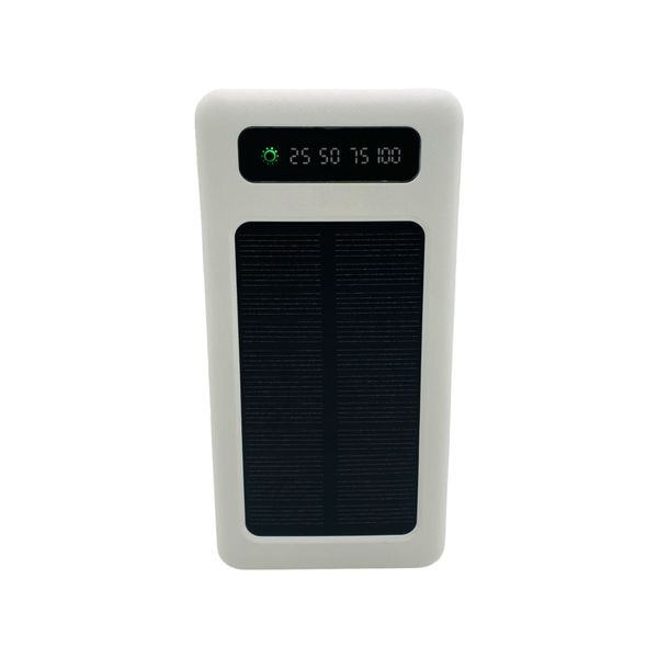 Solar Power Bank 20000mAh - With LED Light &amp; 3-in-1 Cable