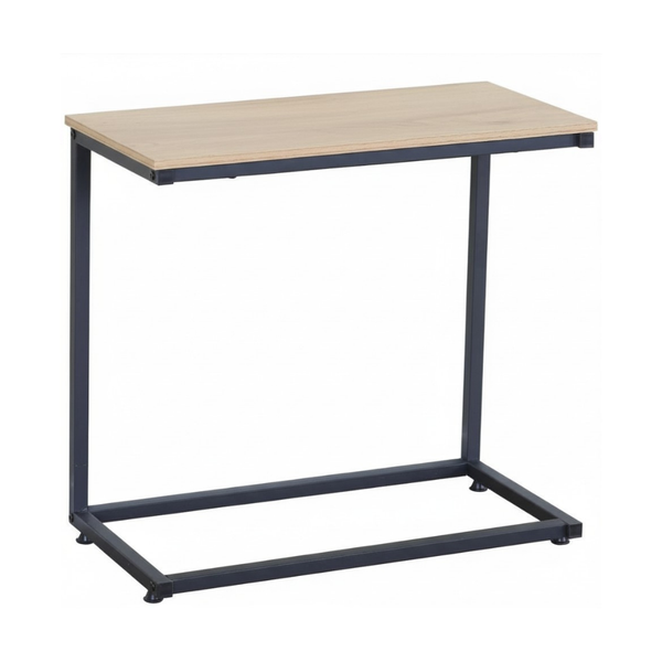 Bragg Essential C-Frame Sofa Side Table, Oak &amp; Black