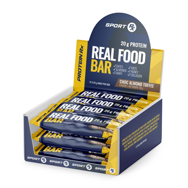 SPORT Rx Real Food Bar - Choc Almond Toffee - 12 x 63g