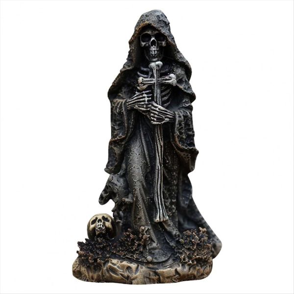 Skeleton Figurine Evils Grim Reaper for Halloween Home Office Decor B