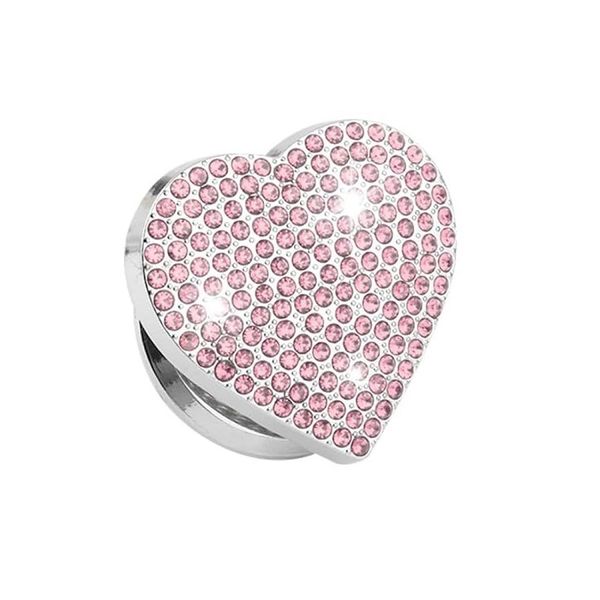 Heart Rhinestone Push to Start Button Cover Car Decor for Women Pink