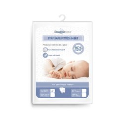 Snuggletime Stay Safe Fitted Sheet - Standard Camp Cot - Blue