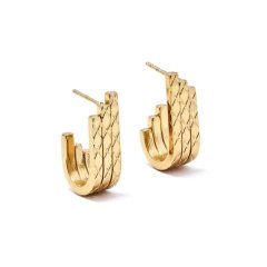 Steel My Heart Waterproof Stainless Steel Textured Huggie Earrings