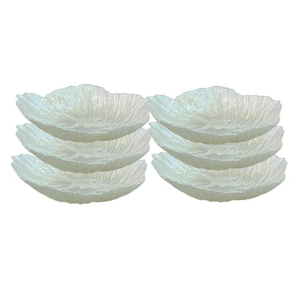 Flower-Shaped Glass Bowl - 8 inch - 6pcs