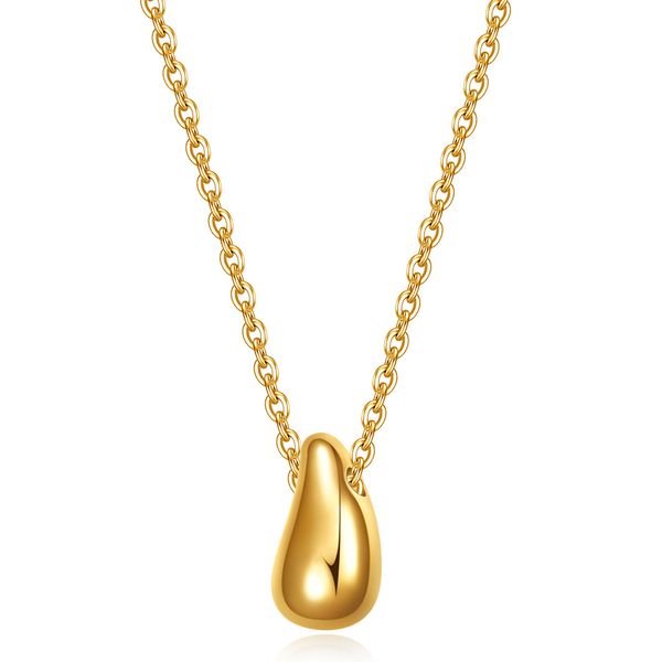 ZELTRYN New Simple 12MM Stainless Steel Teardrop Necklace