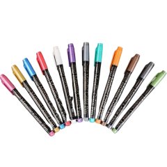 Metallic Marker Pen Kit - Metallic Marker Colour Pens - 12 Piece