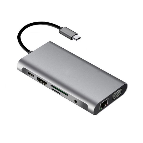 10 in 1 type c to hdmi/vga/usb etc Adapter (F1507)