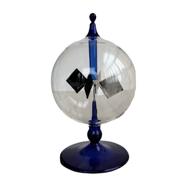 4 Blades Rotating Glass Windmill Solar Powered a