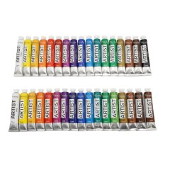 Artist Oil Paints - 18 Vibrant Colors in 12ml Tubes -2 Pack