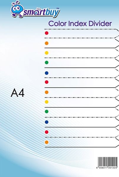 Smartbuy PVC Index Divider 1-12 Numbered (12TAB)