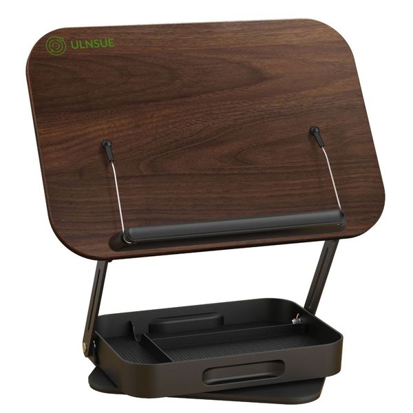 ULNSUE 2 in 1 Adjustable Laptop/Book Stand with Storage Drawer Book Holder