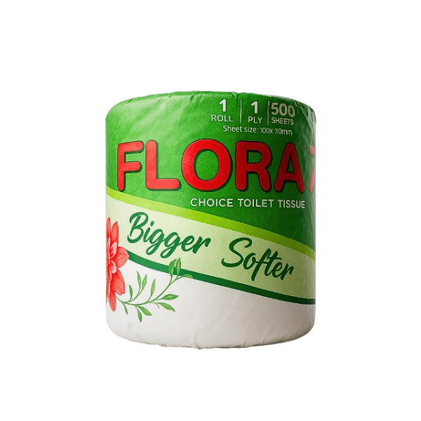 Flora 1ply 500 Sheet Toilet Paper 48 Rolls