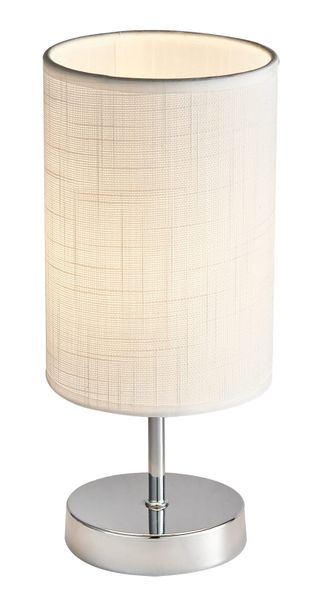 Polished Chrome Table Lamp with Hessian Colour Fabric Shade TL629