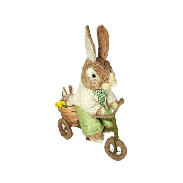 Grass Bunny On Bicycle Ornament
