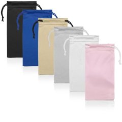 Microfiber Glasses Pouch, Soft Drawstring Storage Bag for Glasses - 6 Piece