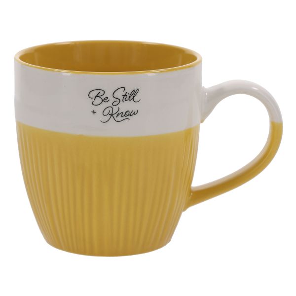 Ceramic Mug - Be Still and Know, Yellow