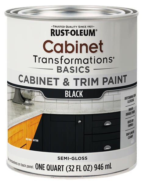 Rust-Oleum Cabinet Transformations Basic Cabinet and Trim Paint Black 946ml