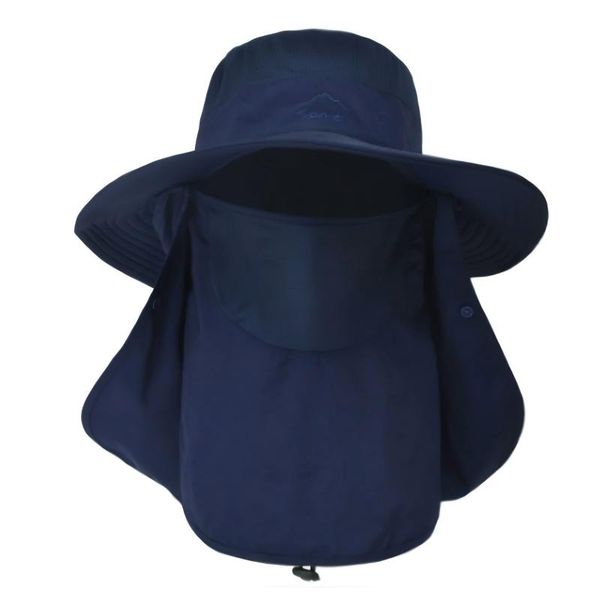 Fishing Hat for Men &amp; Women, Outdoor Sun Protection Wide Brim Hat-navy Blue