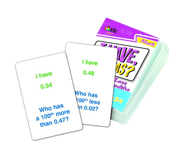 Teachers First Choice I Have, Who Has - More/Less Hundredths