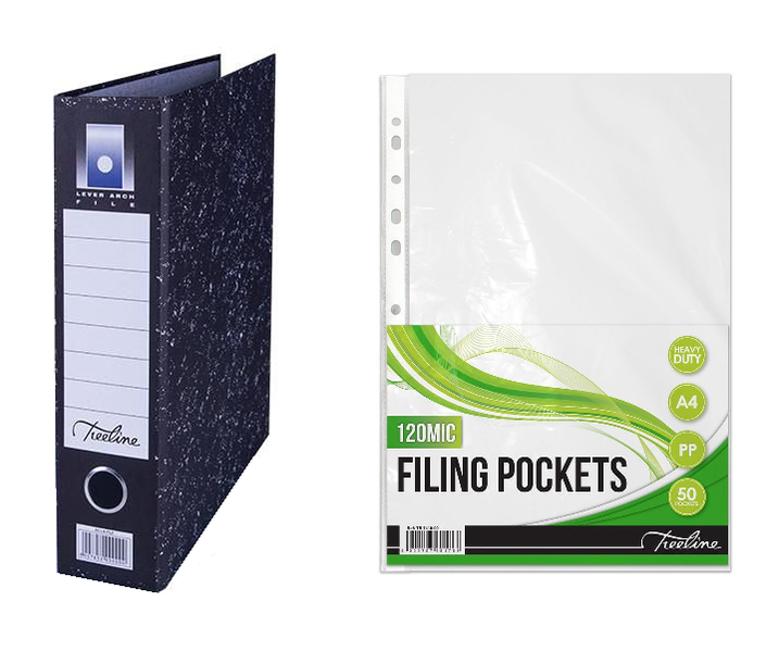 Treeline Lever Arch File &amp; Filing Pockets Combo