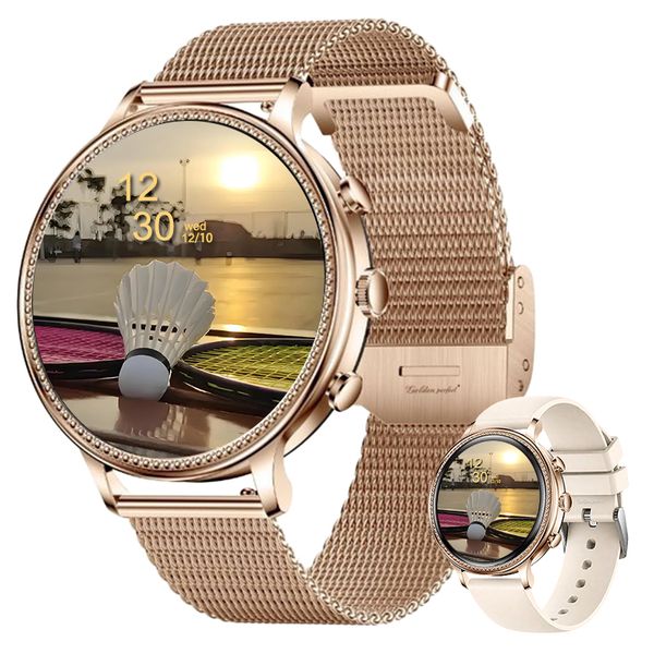 Golden Perfect Women's Smart Watch-Fitness Tracker with Dual Strap Options