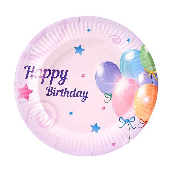 iKids Party Paper Plate Purple Balloon 7" Set of 10