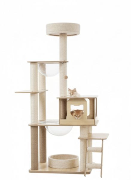Modern Luxury Cat Climbing Rack with Space Villa House