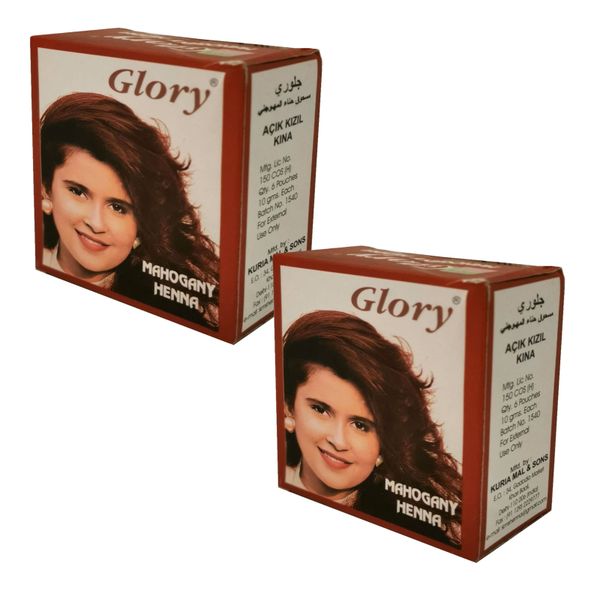 Glory Henna Hair Dye - Mahogany - 2 Pack