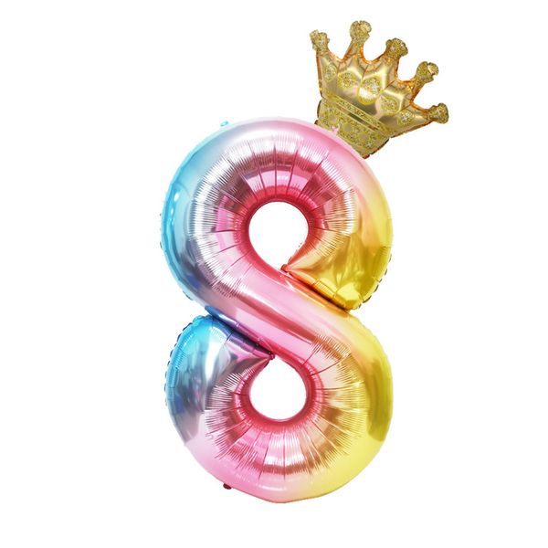 Crown Birthday Balloon Number 8