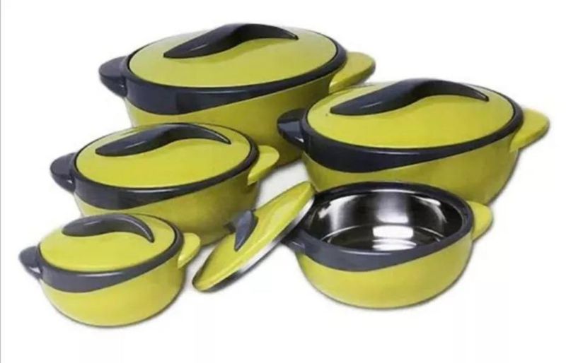 Food Warmers Thermo Containers 5 Pieces Set - 500ml to 4500ml - Blue