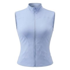 Women's Sleeveless Slim-Fit Sports Jacket with Stand Collar - Full Zip Top