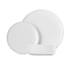 12 Piece WHite Ceramic Dinnerware Set