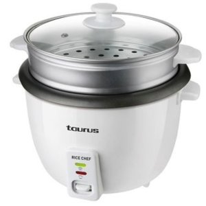 Taurus Rice Cooker With Glass Lid Plastic White 1.8L 700W "Rice Chef