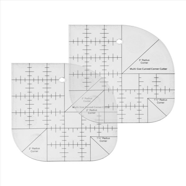 Curved Corner Cutter Quilt Ruler,Acrylic Template Patchwork Tool,2PCS