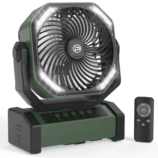 Rechargeable Fan- 20000mAh Camping Fan with LED Light- For Outdoor &amp; Indoor
