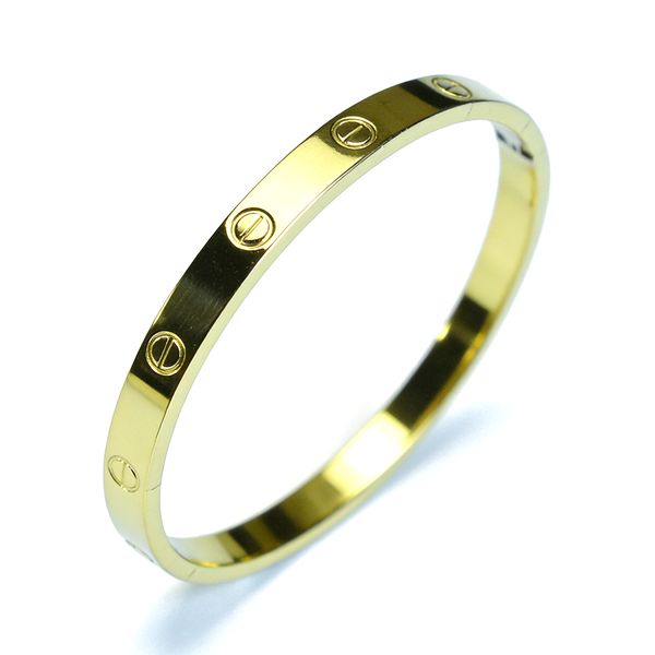 Women's Gold-Tone Bangle Bracelet with Classic Screw Accents