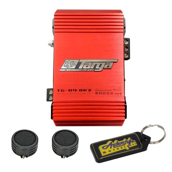 Targa TG-4.8KZ 2000W 1 Channel Amplifier &amp; Evo Tweeters &amp; Gel Key Holder