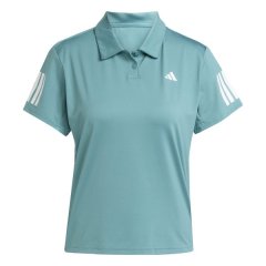 adidas Women's Club Tennis Climacool 3-Stripes Polo Shirt - Powder Teal