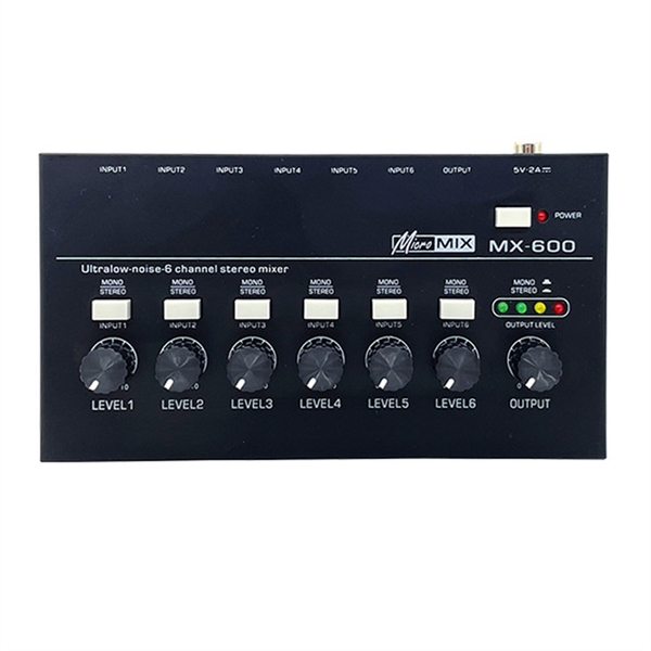 6 Channel Ultra Low Noise Stereo Line Mixer Mini Professional