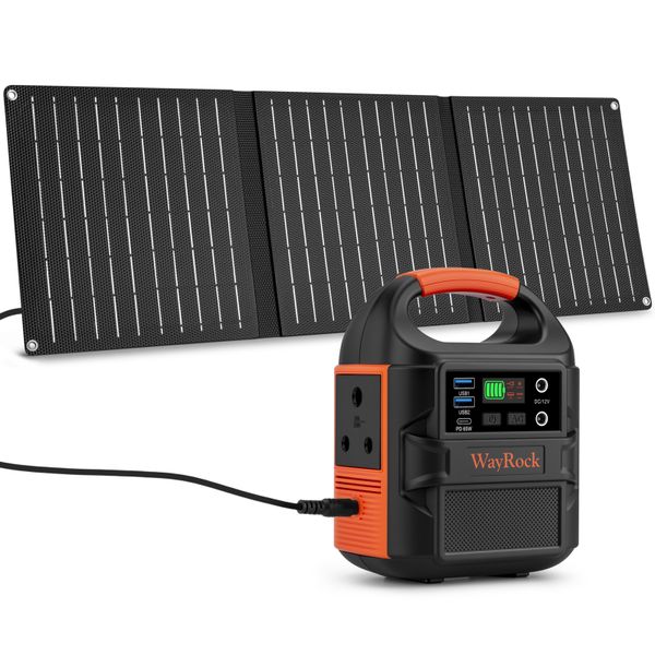 WayRock 100W Solar Power UPS 88.8Wh With 21W Solar Panel /Power Bank PD65W