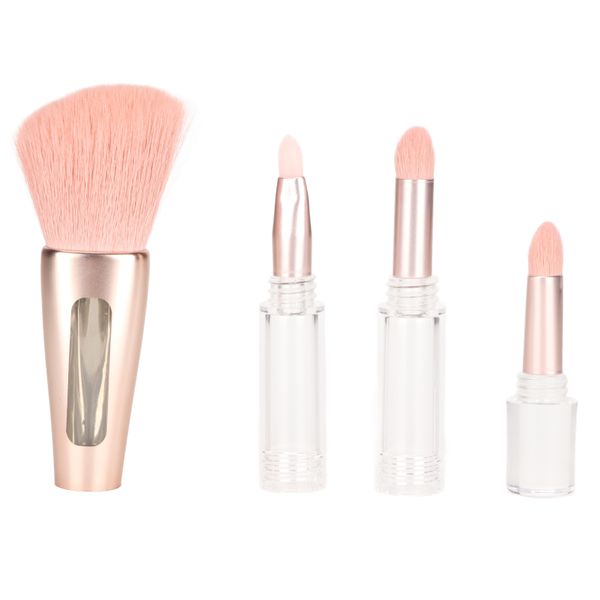 4 in 1 Makeup Brush Simple Elegant Portable Eyeshadow Blush Blending (Gold)