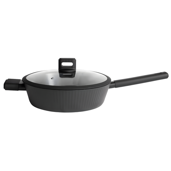 Forged Deep Non-Stick Frying Pan with Glass Lid - Induction Ready