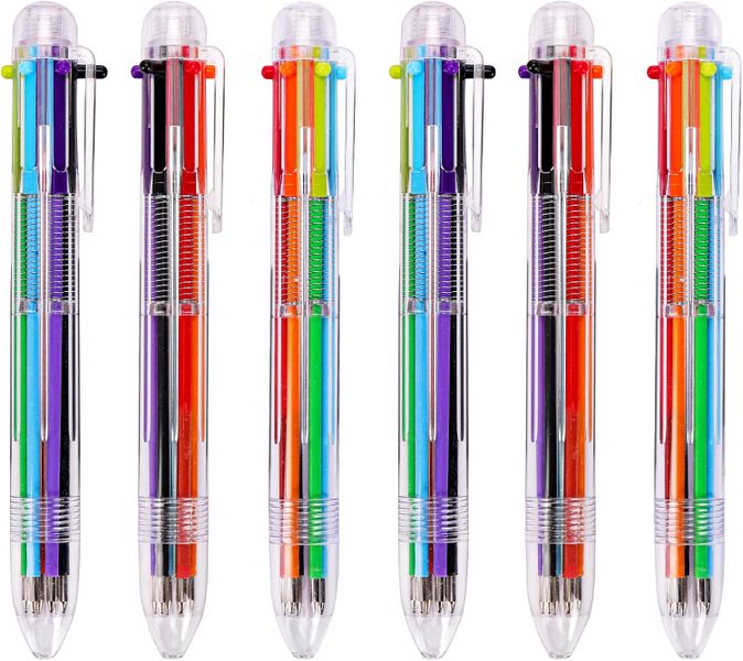12 Pack Multicolor Pen, 0.5mm 6-in-1 Multicolor Ballpoint Pens