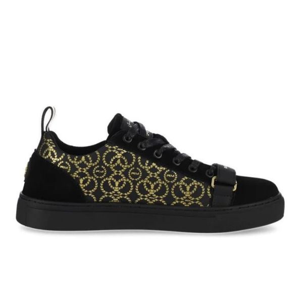 Rossimoda Leandro Alta Low Mens Black/Gold Sneakers