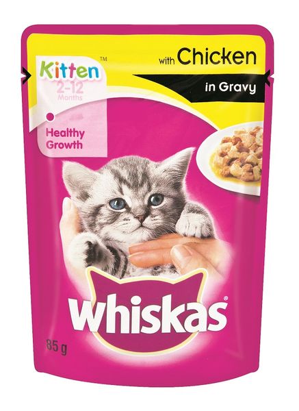 Whiskas - Kitten Pouch Chicken In Gravy - 0.085kg Pack of 48