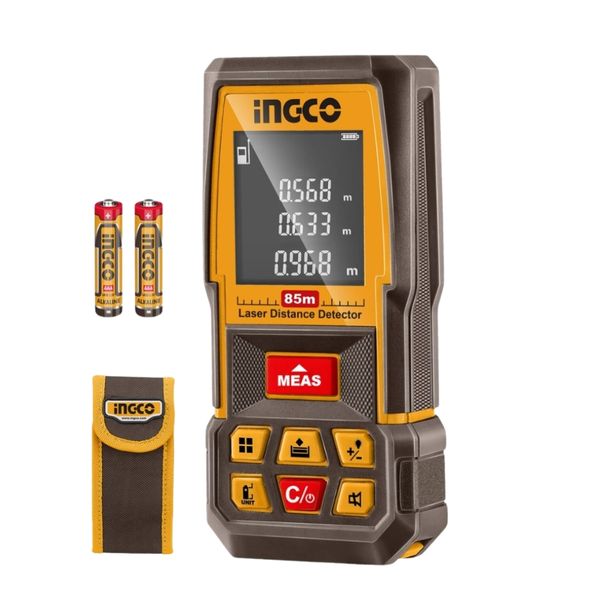 Ingco - Multi-Function Laser Distance Detector - 0.5-85m - with Pouch
