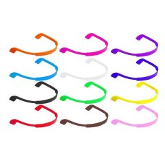 Silicone Elastic Glasses Straps Anti-Slip Adjustable Multicolor - 12 Pack