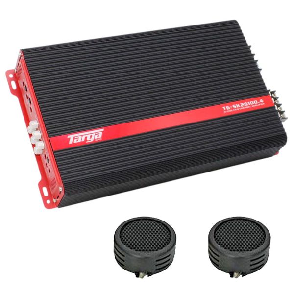 Targa TG-SK26100.4 Street King Series 90RMS w 4 Ch Amplifier &amp; Evo Tweeters