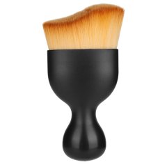 Foundation Makeup Brush Curving Wine Glass Shape Base for Foundation Brown