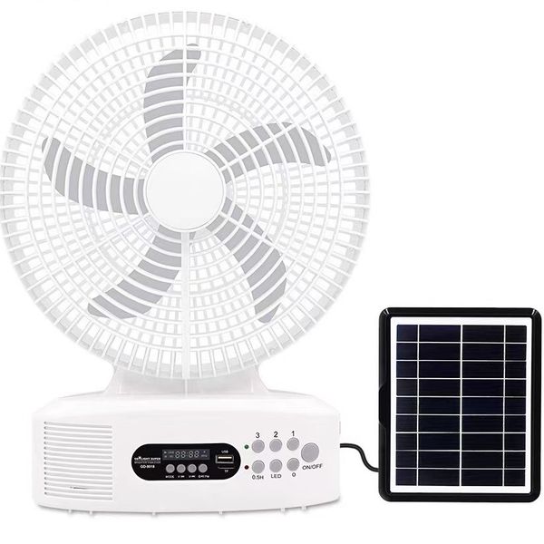 Solar Rechargeable Fan With Build -In Speaker
